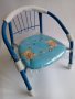 Стол детски с метални крака, облегалка и картинка в синьо, снимка 1 - Мебели за детската стая - 32483069