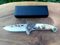 Сгъваем джобен нож с инкрустирана дръжка елен,7040, снимка 1