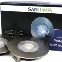 sanlumia 6 бр. LED лампа за вграждане IP44 7W 600lm, 6400K студено бяло, покритие от сатениран никел, снимка 9 - Лед осветление - 44866591