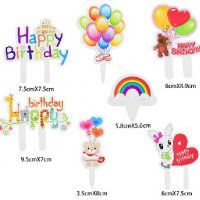 25 бр мече с балони картон топери мъфини кексчета торта рожден ден украса, снимка 5 - Други - 33242634