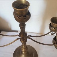 Голям бронзов 5-ен свещник, снимка 10 - Антикварни и старинни предмети - 35178402