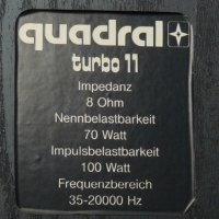 Тонколони Quadral turbo 11 100w /8om, снимка 4 - Тонколони - 38785967