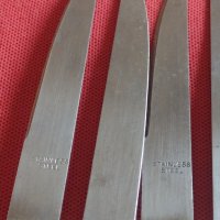 Красив комплект ножове 6 броя с прозрачна дръжка перфектно състояние 42056, снимка 6 - Прибори за хранене, готвене и сервиране - 43844982