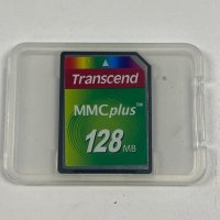 FLASH CARD  Transcend 128MB TS128 MMC4 MMC Plus Memory Card 200X Bulk Refurbished, снимка 1 - Друга електроника - 43863622