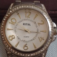 Модерен дизайн дамски часовник RITAL WATER RESIST QUARTZ с кристали 41739, снимка 2 - Дамски - 43892761