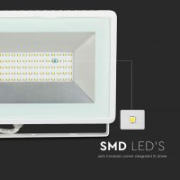 50W LED Прожектор Е-Series Бяло Тяло Бяла Светлина, 6500K, 4250 lumens, снимка 5 - Прожектори - 37646457