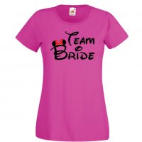 Дамска тениска за моминско парти ОТБОР БУЛКА Team Bride Disney 01, снимка 2 - Тениски - 33018502