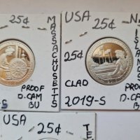 USA 🇺🇸 SET 5 COINS. 25 CENTS 2019-S PROOF CLAD DCAM , снимка 4 - Нумизматика и бонистика - 32295632