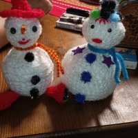 Ръчно плетен Голям снежен човек, снимка 3 - Плюшени играчки - 38845481