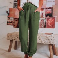 Дамски ежедневни панталони с шнурове с джоб, 5цвята, снимка 12 - Панталони - 40759609