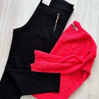 Нов плътен черен скини панталон/клин Per Una ( Marks & SPence) & блуза плетиво , снимка 7 - Панталони - 43887192