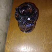 стъклена ваза лилаво стъкло, снимка 6 - Вази - 43554741