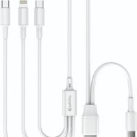 Универсален кабел 3 в 1 за телефони iOS и Android 1,2 м, снимка 1 - USB кабели - 43126337