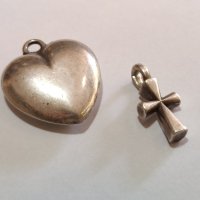 Сребърно сърце и кръст 925 / 27,30гр, снимка 7 - Колиета, медальони, синджири - 42988494