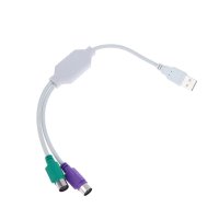 Преходник USB M / 2хPS2 F , 20 см, за мишка и клавиатура с PS/2 порт, снимка 6 - Кабели и адаптери - 43061523