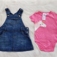Ново боди Carter*s 6 месеца и дънков сукман H&M 6-9 месеца, снимка 5 - Комплекти за бебе - 29018841