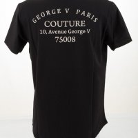 Черна мъжка памучна тениска марка Avenue George V Paris, снимка 2 - Тениски - 33597486