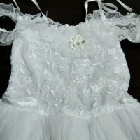 Бяла официална рокля за малки шаферки, снимка 1 - Други - 36721794