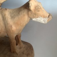 Недовършена голяма дърворезба на фигура крава, снимка 4 - Други ценни предмети - 37453097