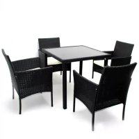 Ратанов комплект от 5 части (4 стола + маса), снимка 2 - Градински мебели, декорация  - 39496683