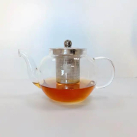 Прозрачен стъклен чайник с инфузер за кафе и чай, снимка 2 - Кафемашини - 44867835