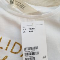 Коледна блуза H&M 4-6 и 6-8 години, снимка 3 - Детски Блузи и туники - 26654216