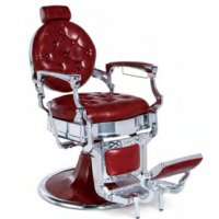 Бръснарски стол Kirk - червен/черен/кафяв, снимка 2 - Бръснарски столове - 28442932