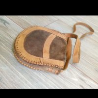 Чанта от естествена кожа- винтидж, кънтри стил, ръчна изработка, снимка 5 - Чанти - 26554583