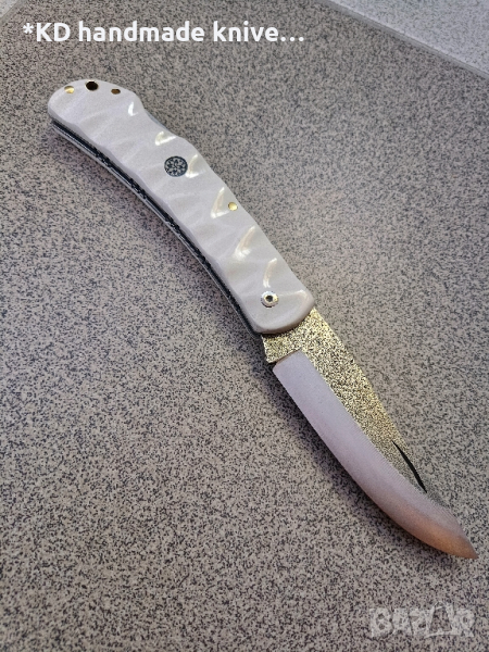 Сгъваем нож ръчно изработен от N690co стомана, снимка 1