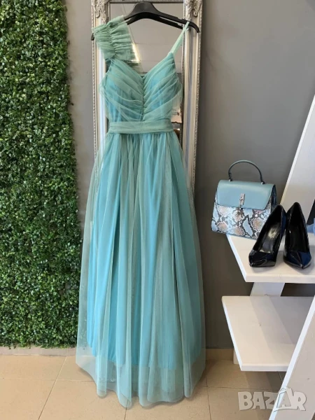 ⭐️Дълги официални рокли с тюл и ефектен акцент на рамото  , снимка 1