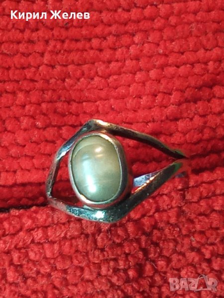 СТАР СКЪПОЦЕНЕН СРЕБЪРЕН АРТ ДЕКО ПРЪСТЕН МАЙСТОРСКА РЪЧНА ИЗРАБОТКА с ЕСТЕСТВЕНА БЯЛА ПЕРЛА 40261, снимка 1