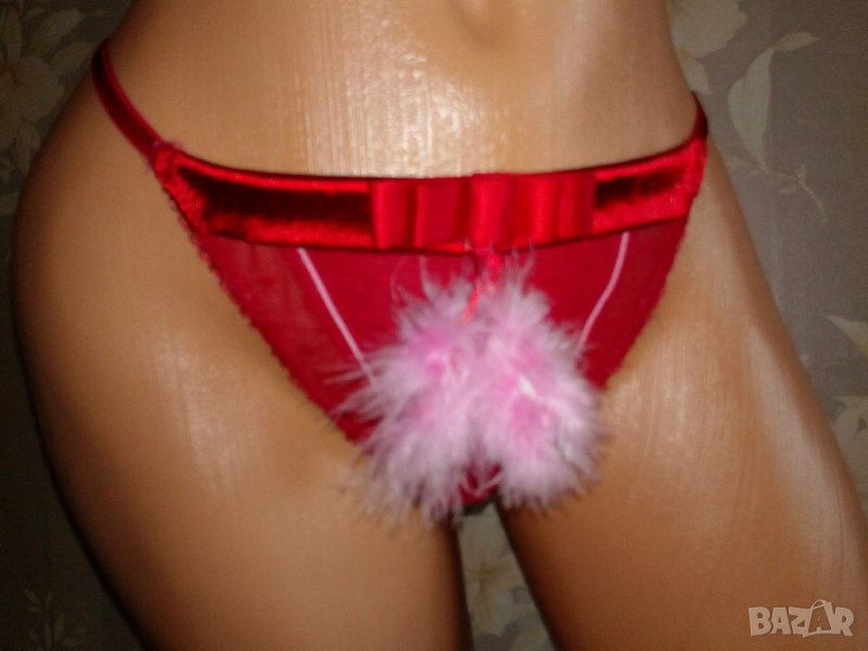 Censored M-Секси  червени прашки , тюл, сатен и розови пухчета, снимка 1