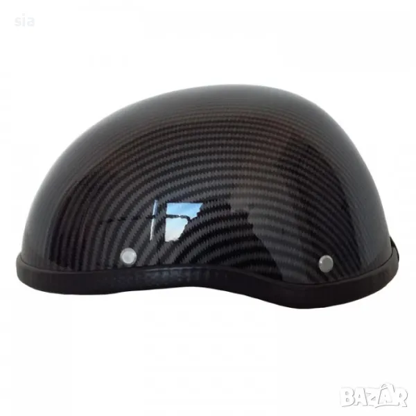 Каска за мотор, скутер, мотопед, тип канче, карбон гланц, снимка 1