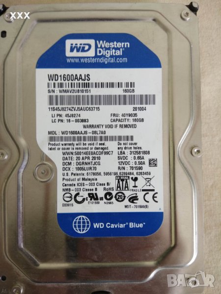 Продавам хард диск Western Digital 160GB Sata 3.5", снимка 1