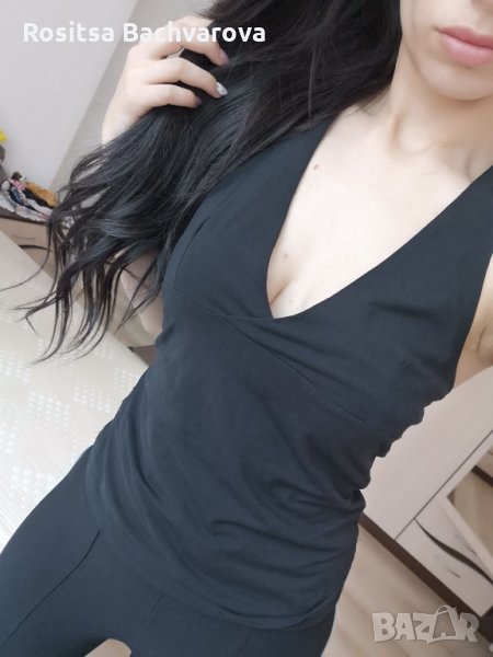 Черен топ Mango, L размер, снимка 1