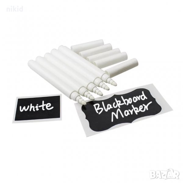 Бял маркер флумастер за надпис върху черни етикети и дъски писане, снимка 1