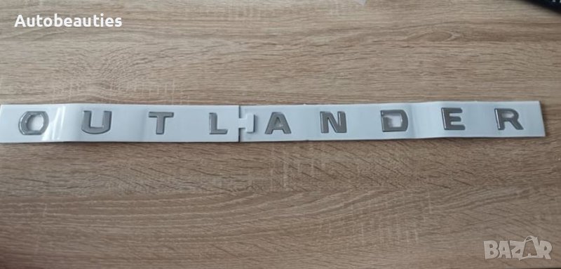 сребрист надпис Митцубиши Аутлендър Mitsubishi OUTLANDER, снимка 1