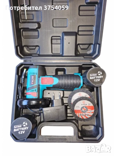 Акумулаторен ъглошлайф 12V – Компактен, мощен и удобен, снимка 1