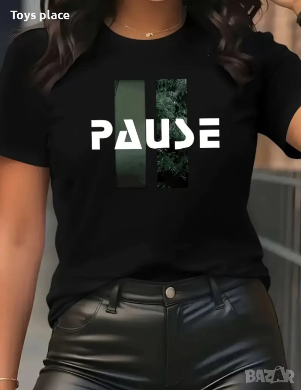 XL дамска тениска Pause Нова, снимка 1