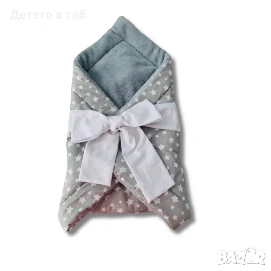 Порт бебе - сиви звезди със сива кохавлия -75/75, снимка 1