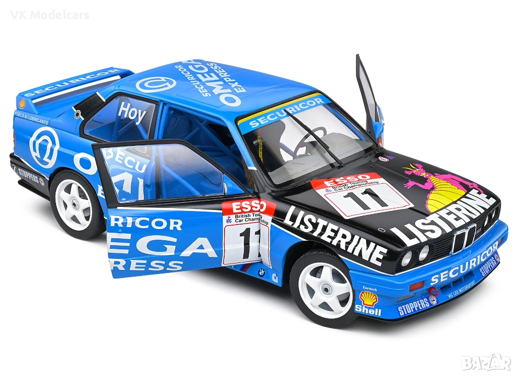 1991 BMW E30 M3 Blue #1 W.Hoy BTCC 1/18 Solido, снимка 1