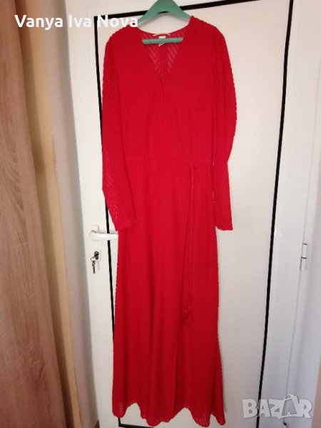 Страхотна дълга червена рокля H&M+подарък червило Max factor , снимка 1