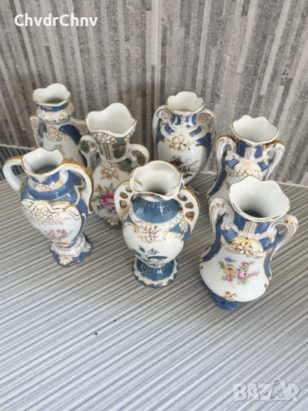 7бр серия Royal Dux Bohemia 14см/Роял Дюкс Бохемия стара малка порцеланова ваза/мини-вазичка, снимка 1