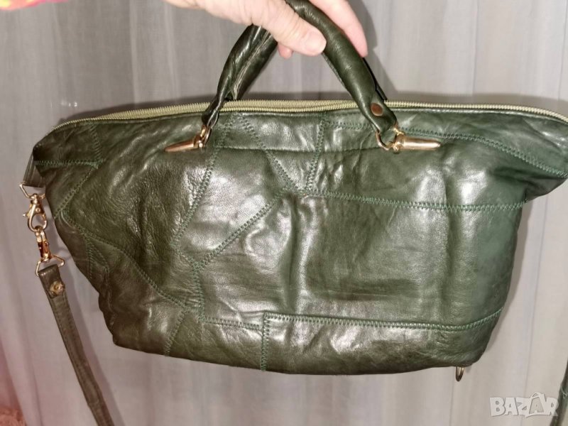 Естествена кожа лека и удобна чанта, снимка 1