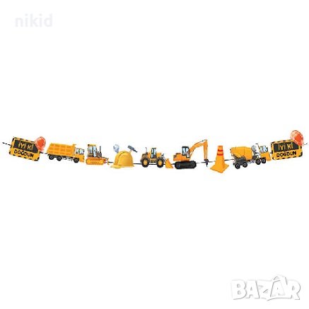 Багер кран камион строителни машини багери на въже Парти Гирлянд Банер Флаг декор , снимка 1