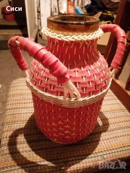 Стар плетен буркан, снимка 1