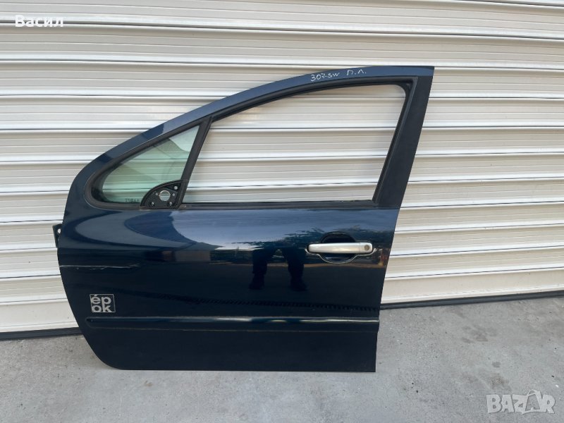Предна лява врата ТЪМНОСИНЯ Peugeot 307 SW Facelift 2.0 HDI 136к.с Пежо 307 Комби 2.0 ХДИ Фейслифт , снимка 1