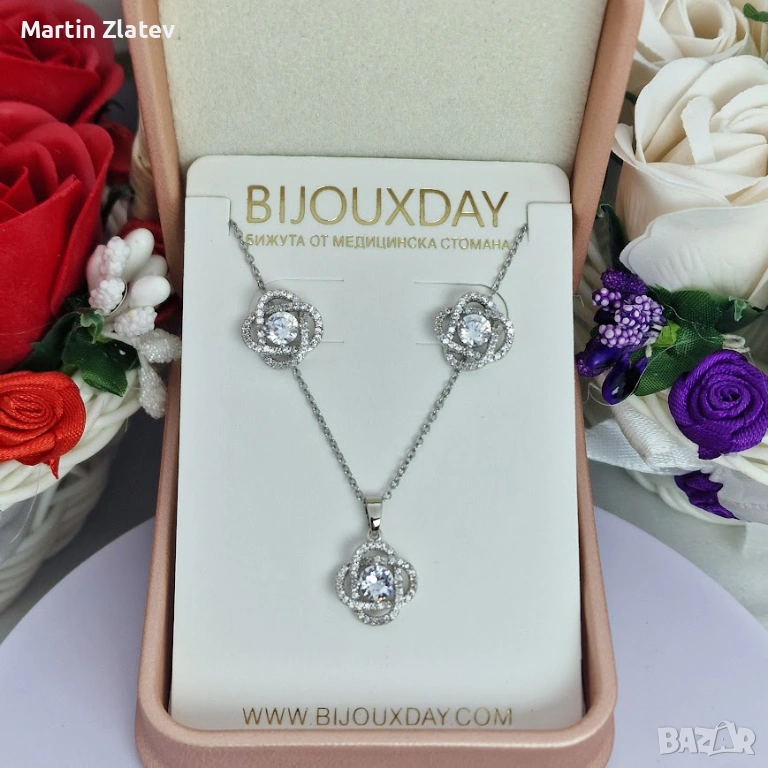 Crystal Bloom Set ✨ | колие и обеци с кристали, снимка 1