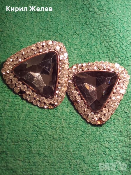 ПОЗЛАТЕНИ КРИСТАЛНИ ФАСЕТИРАНИ АРТ ДЕКО СТИЛ ВИНТИДЖ ОБЕЦИ 29845, снимка 1