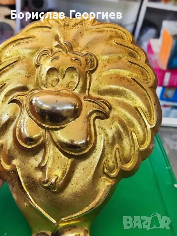 Месингова пластика скулптура лъв, снимка 3 - Колекции - 50030255